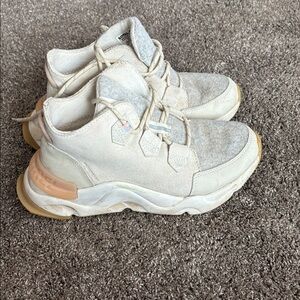 SOREL Womens Kinetic Caribou Sneakers Leather/Wool Shoes Boots NL4398-191 Sz 7